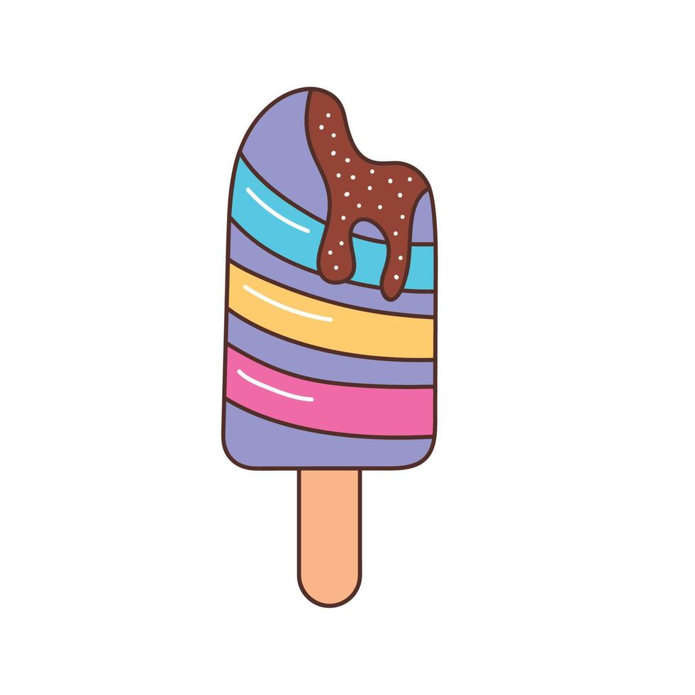 ice cream in stick vector