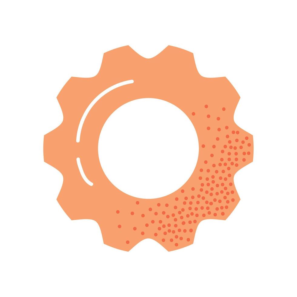 orange gear cog machine vector