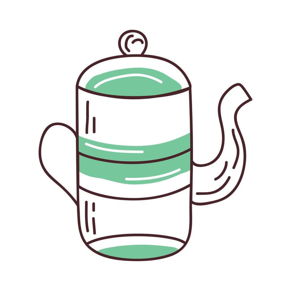 coffee in green teapot vector