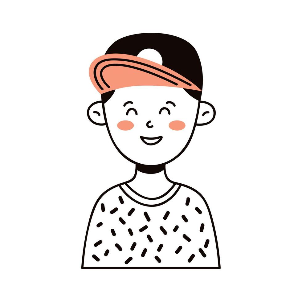 young man wearing cap vector