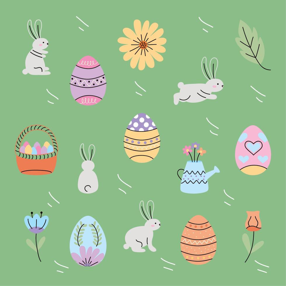 fifteen easter day icons vector