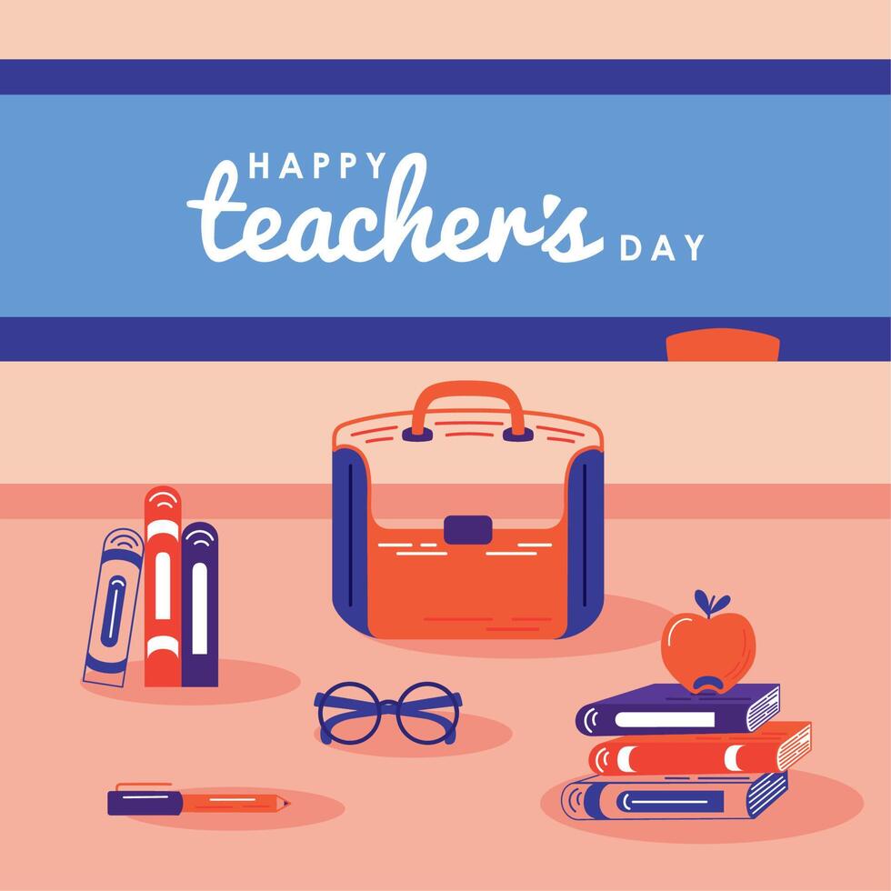 happy teachers day card vector