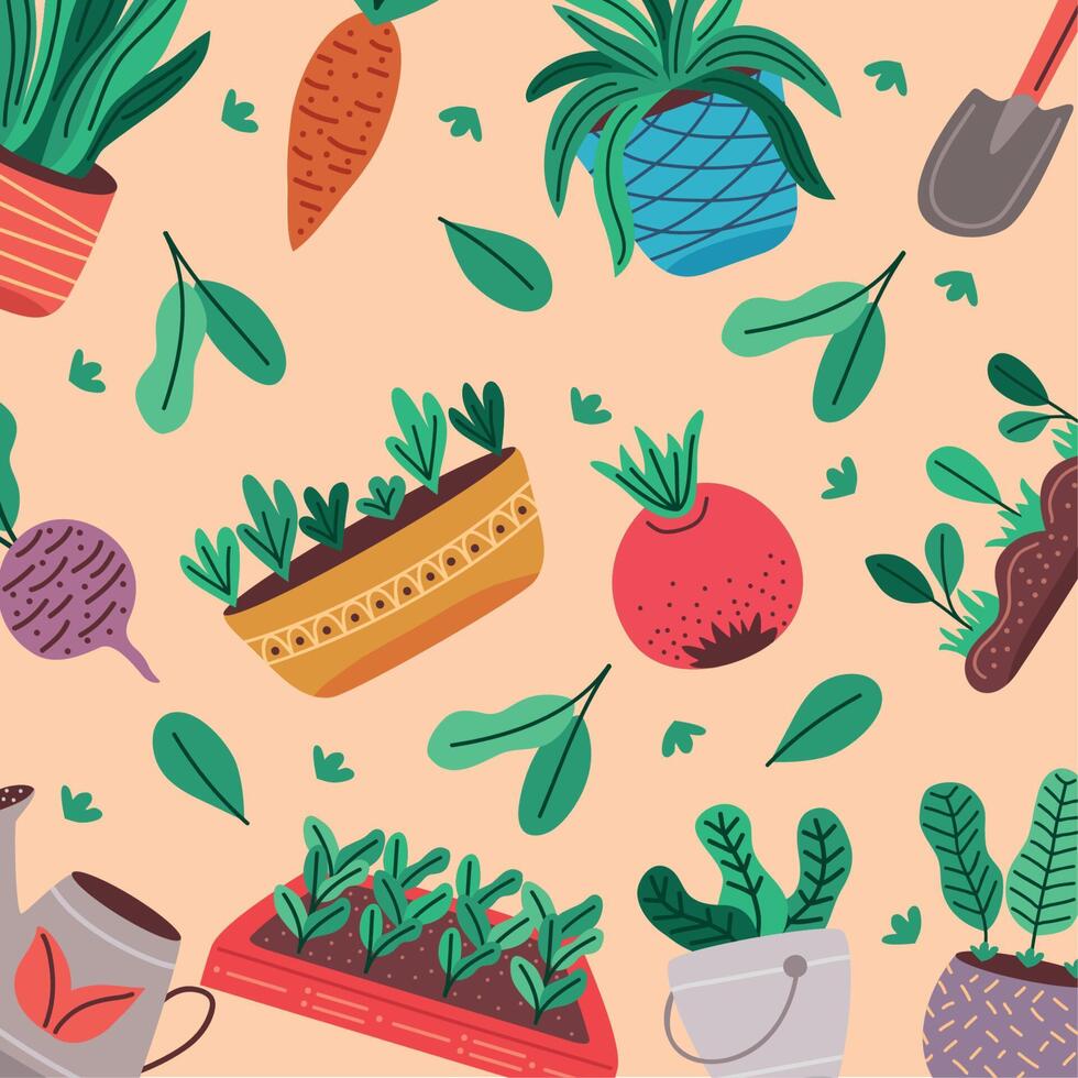 fondo de jardinería urbana vector