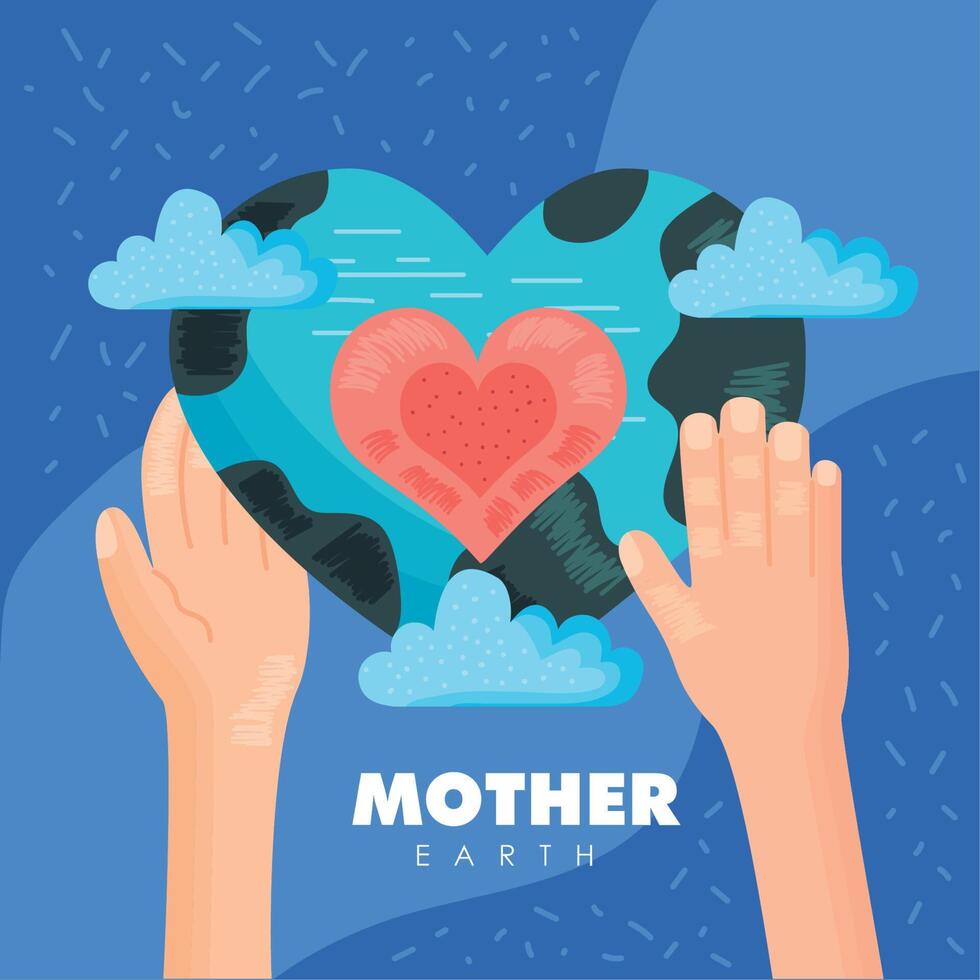 mother earth lettering poster vector