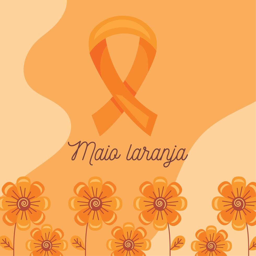 maio laranja lettering campaign vector