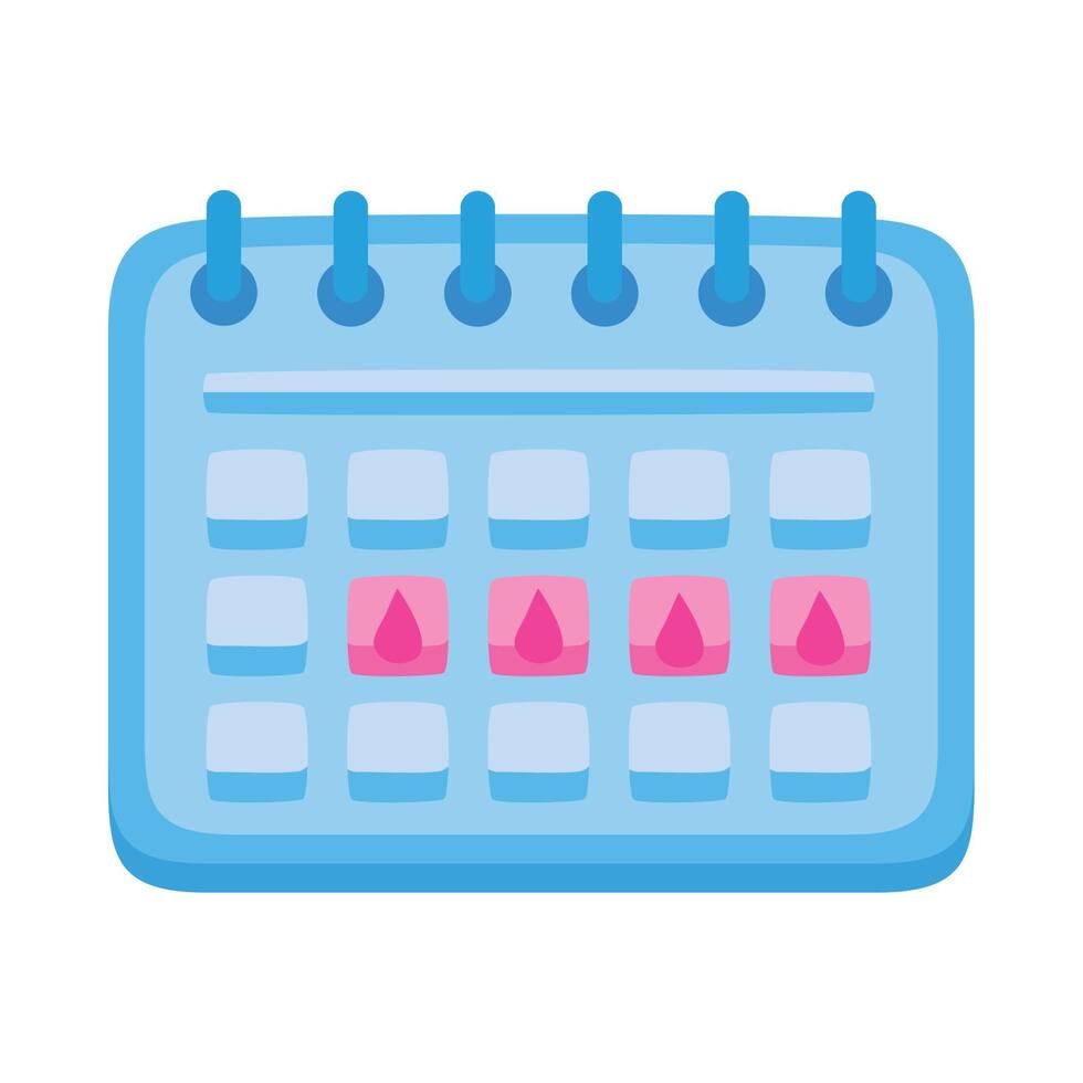 calendario con dias menstruales vector