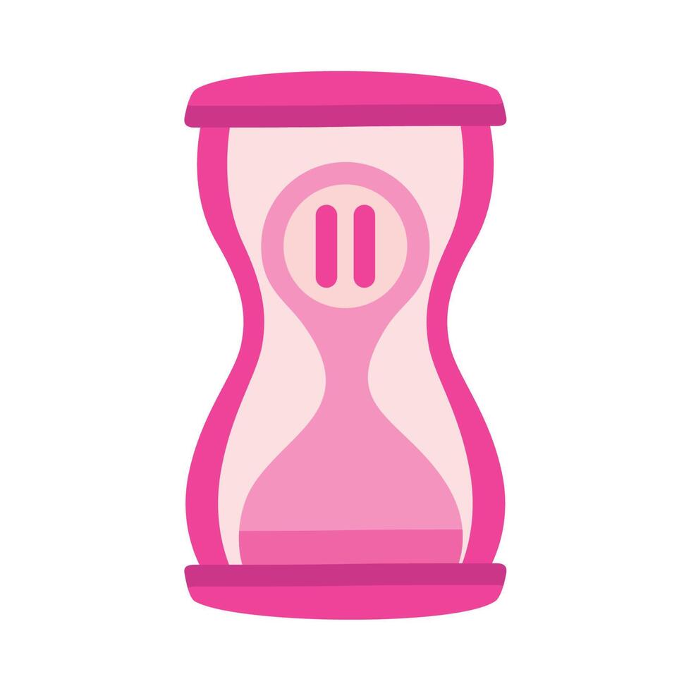 pink hourglass with pause button vector