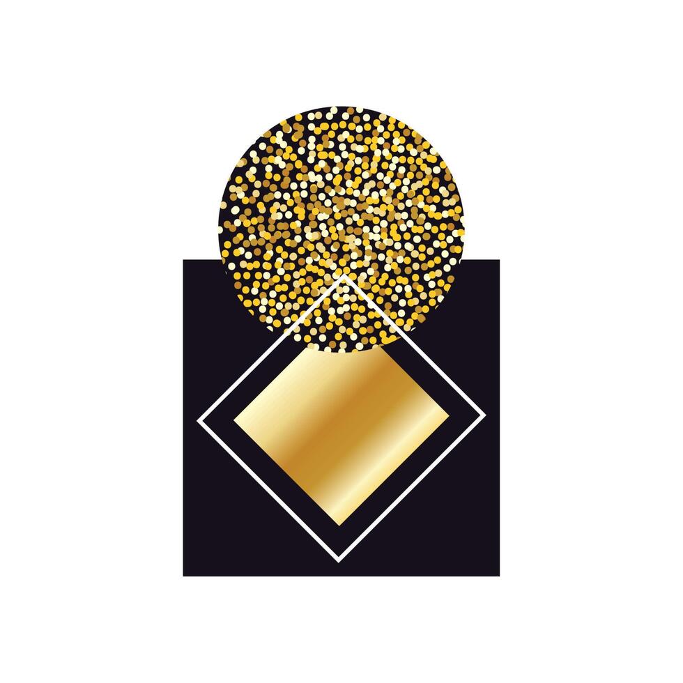 golden geometric figures vector