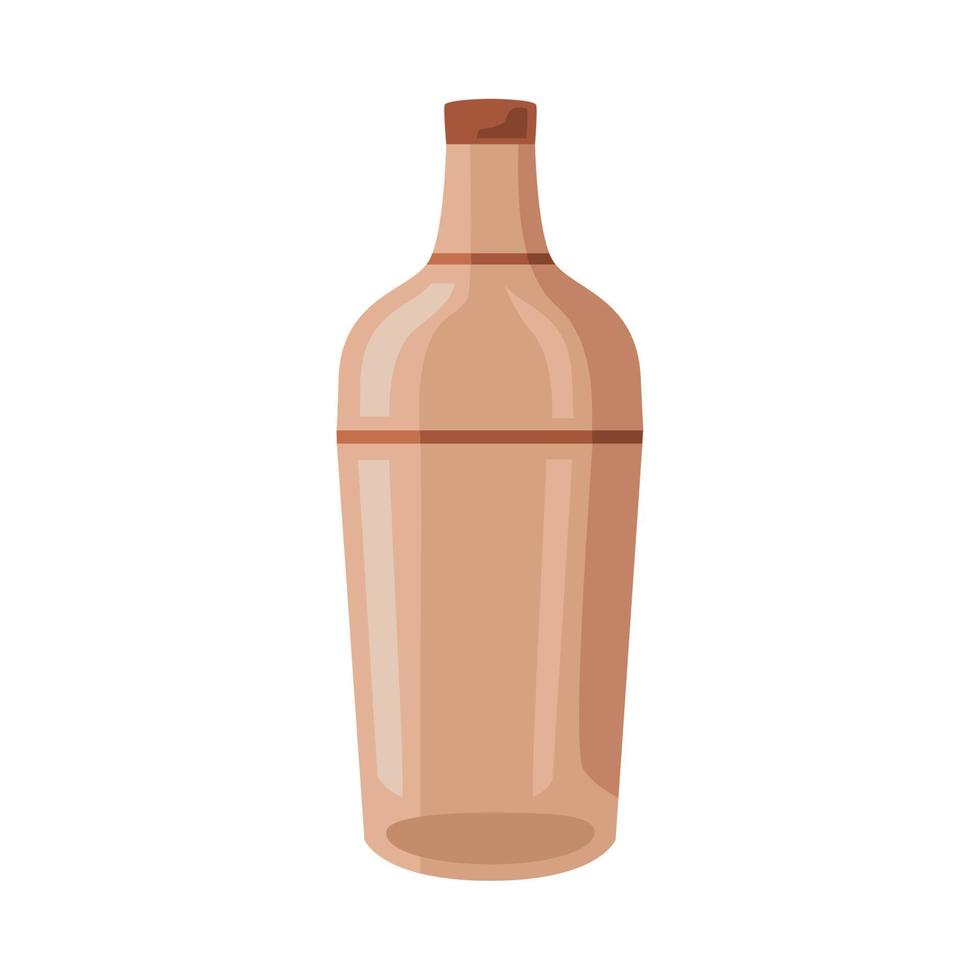 mezclador de alcohol de botella marrón vector