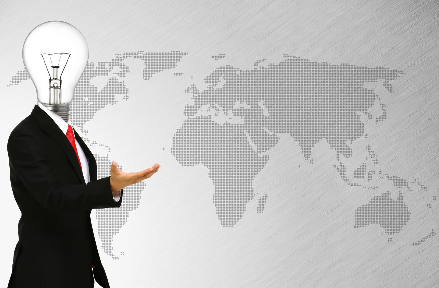 businessman with lamp-head photo
