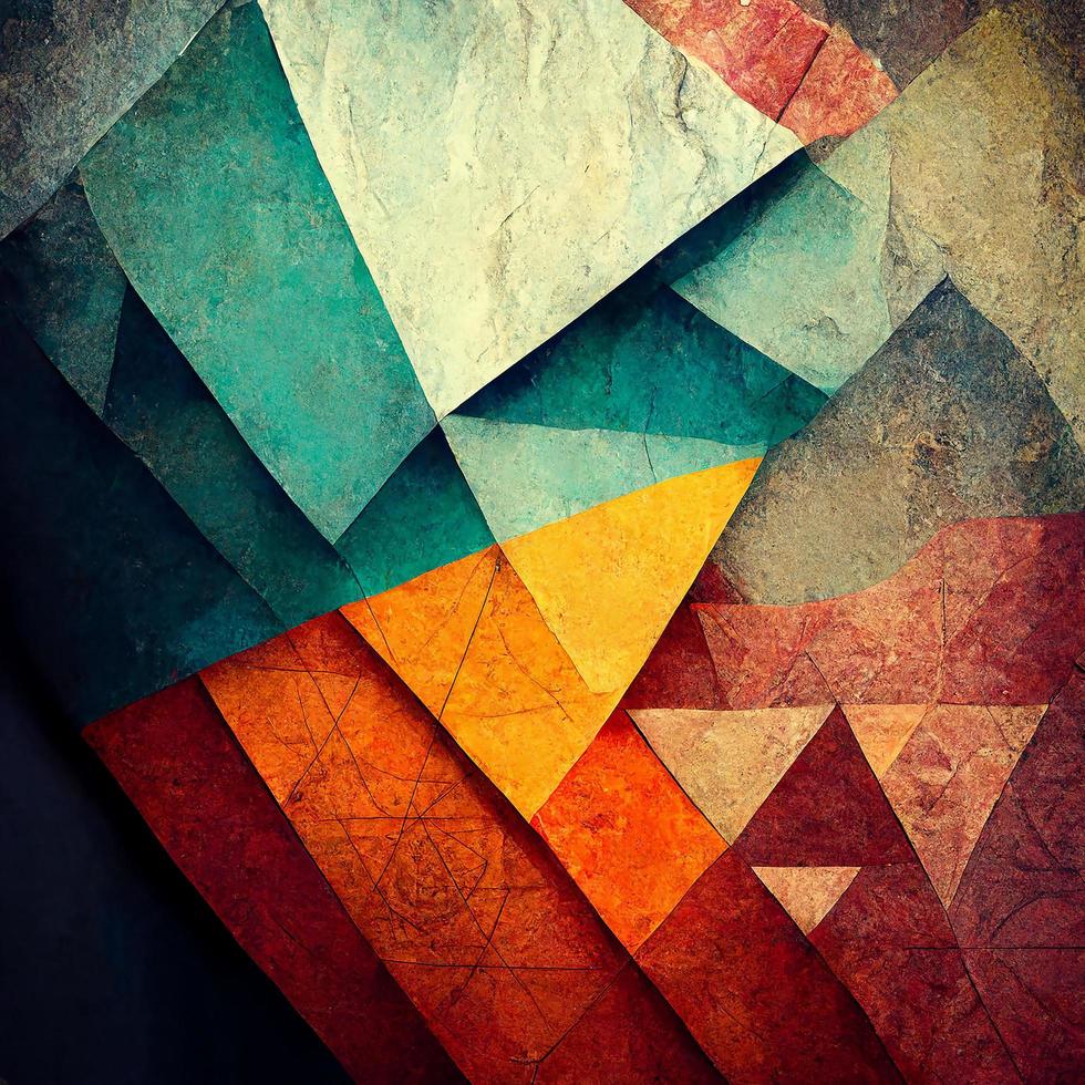 Geometric abstract background, street wall art concept, festival, street fair, carnival event poster, banner design photo