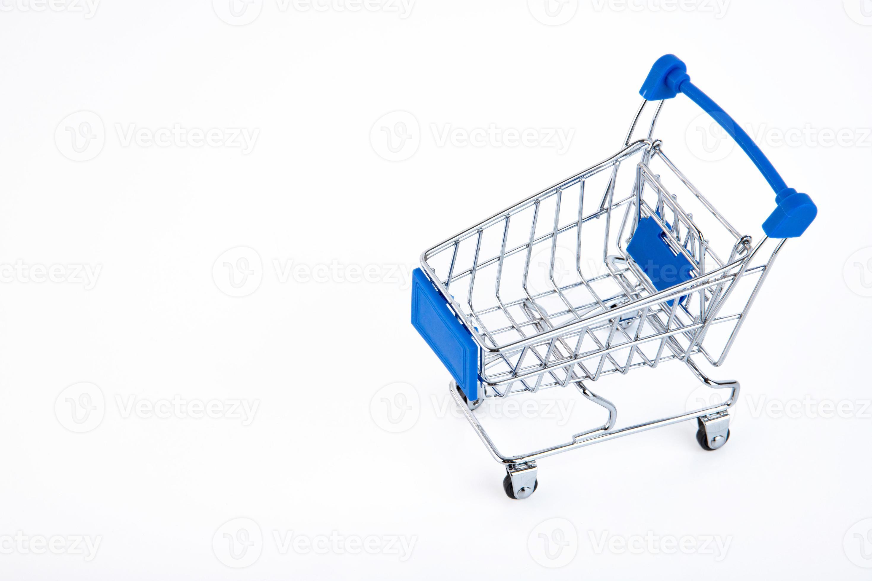 shopping cart, digital commerce, retail on white background