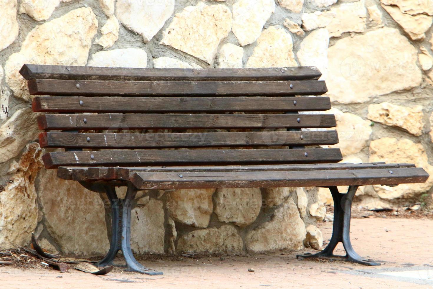 Bench for rest in the city park. photo