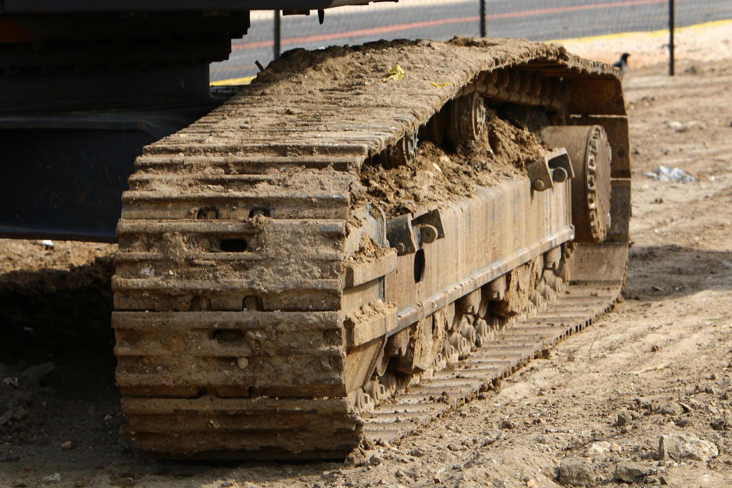 Nahariya Israel March 4, 2020. A large excavator is working at a construction site. photo