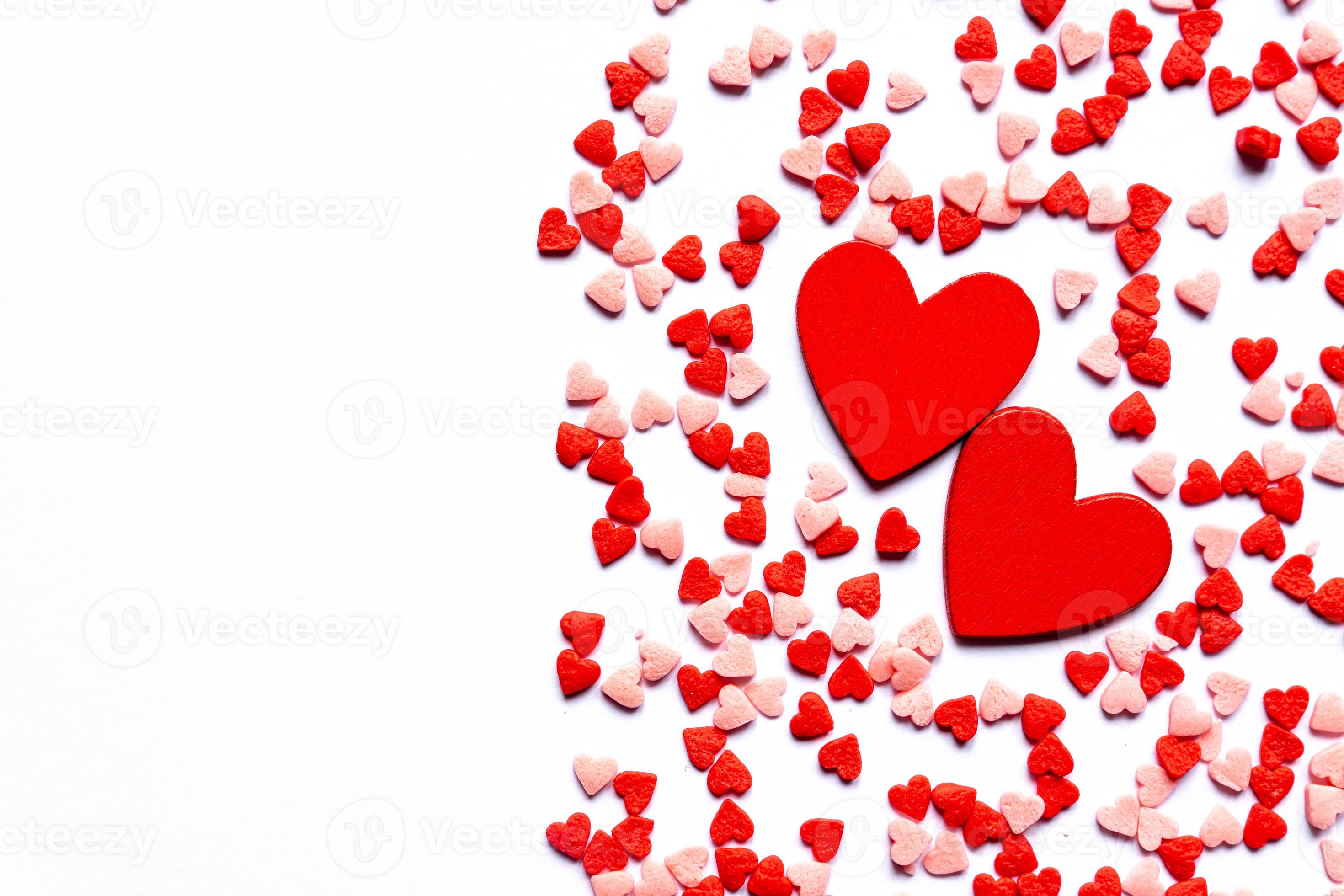 sprinkles background, sugar sprinkle red hearts, decoration for cake