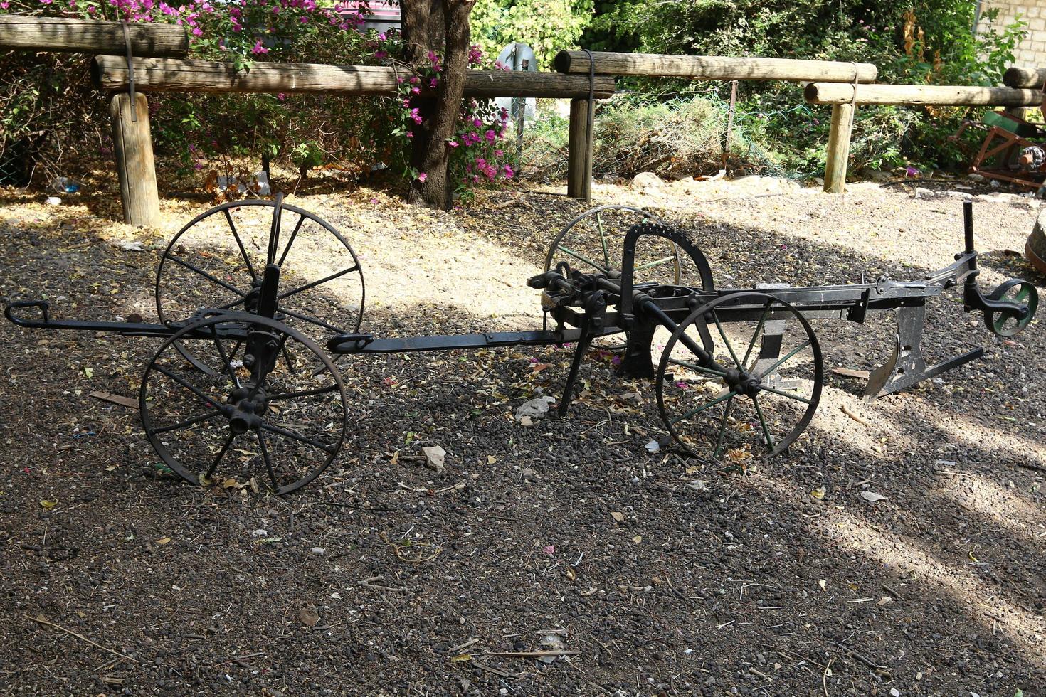 Haifa Israel October 29, 2020. Old agricultural machinery in a kibbutz in Israel. photo