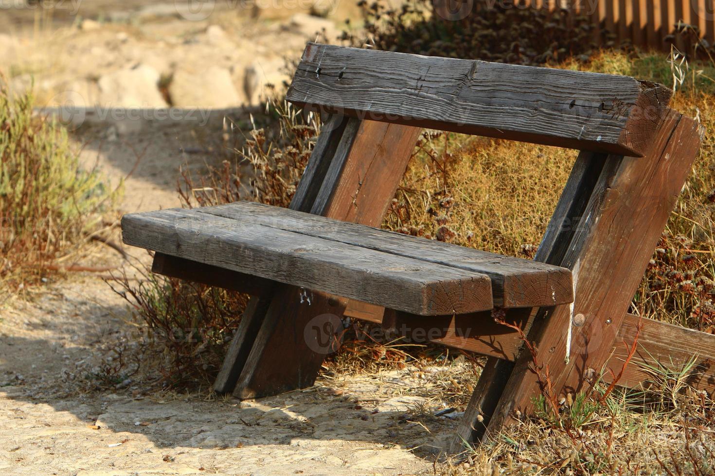 Bench for rest in the city park. photo