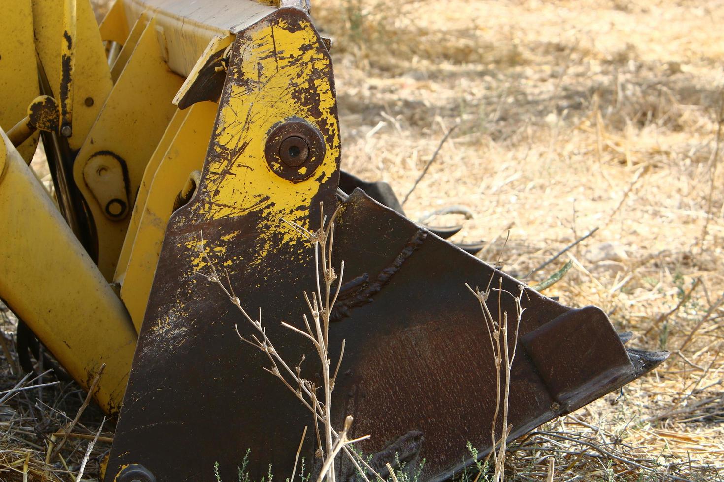 Nahariya Israel March 4, 2020. A large excavator is working at a construction site. photo