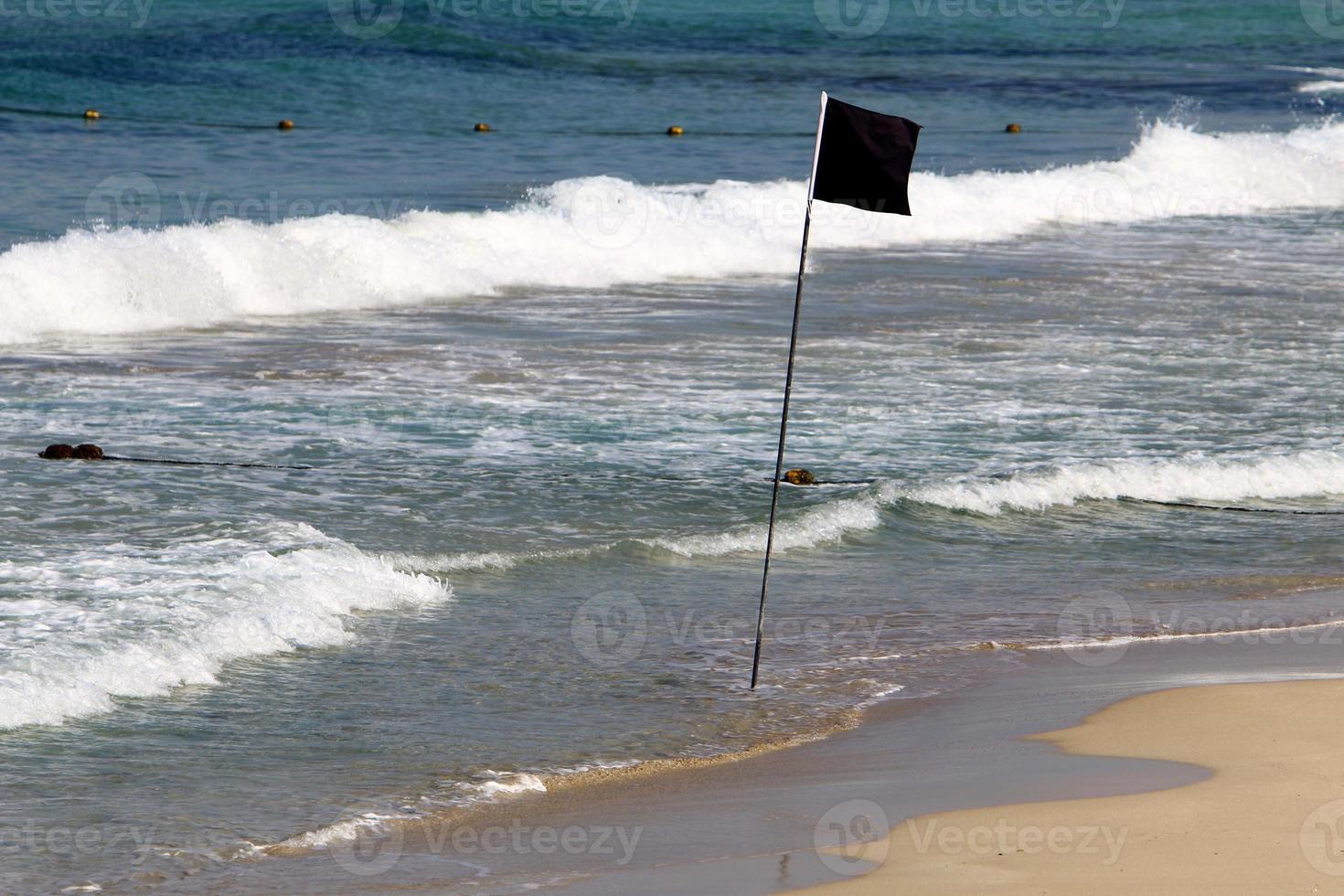 Coast of the Mediterranean Sea in northern Israel. photo