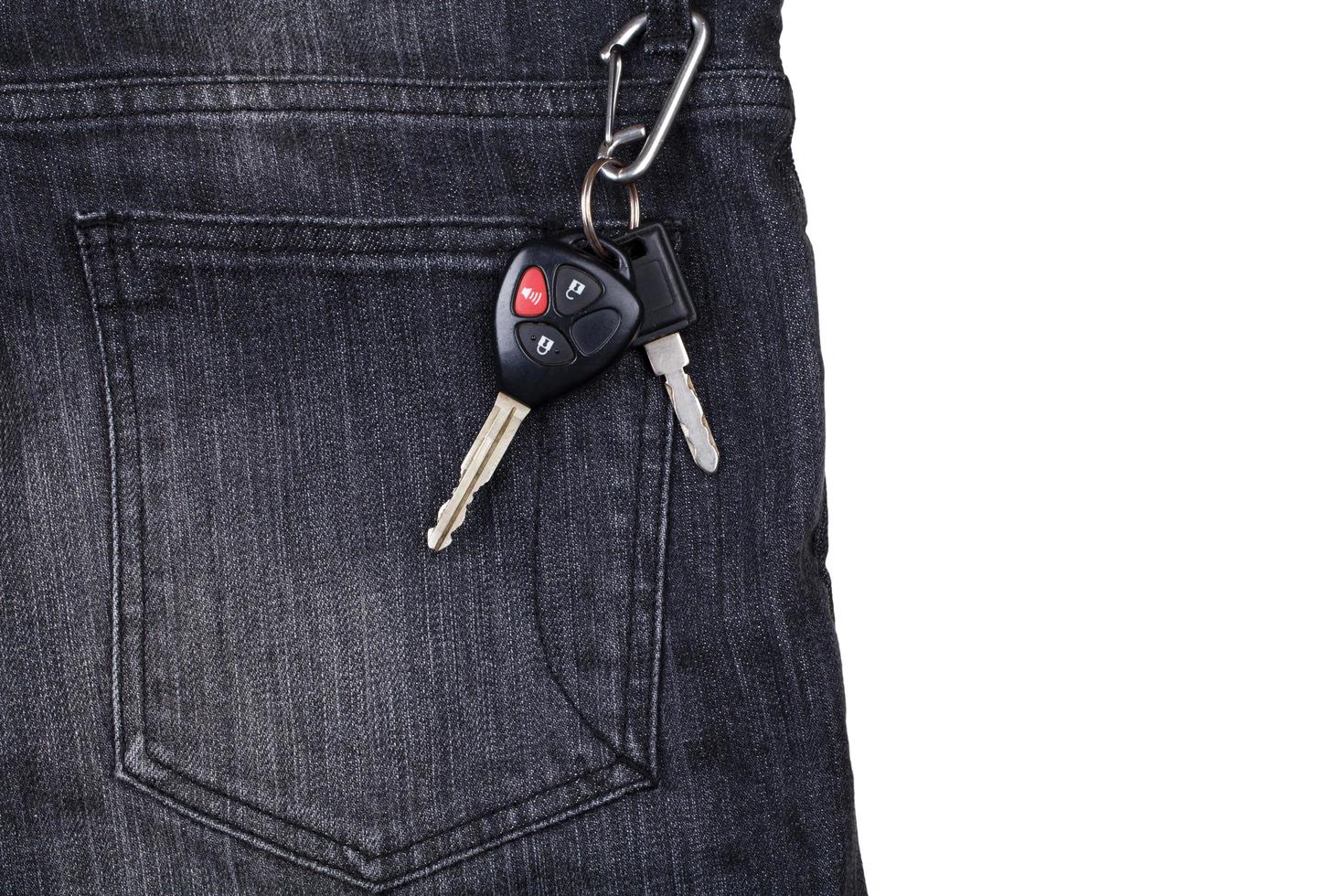 car keys on black jean photo