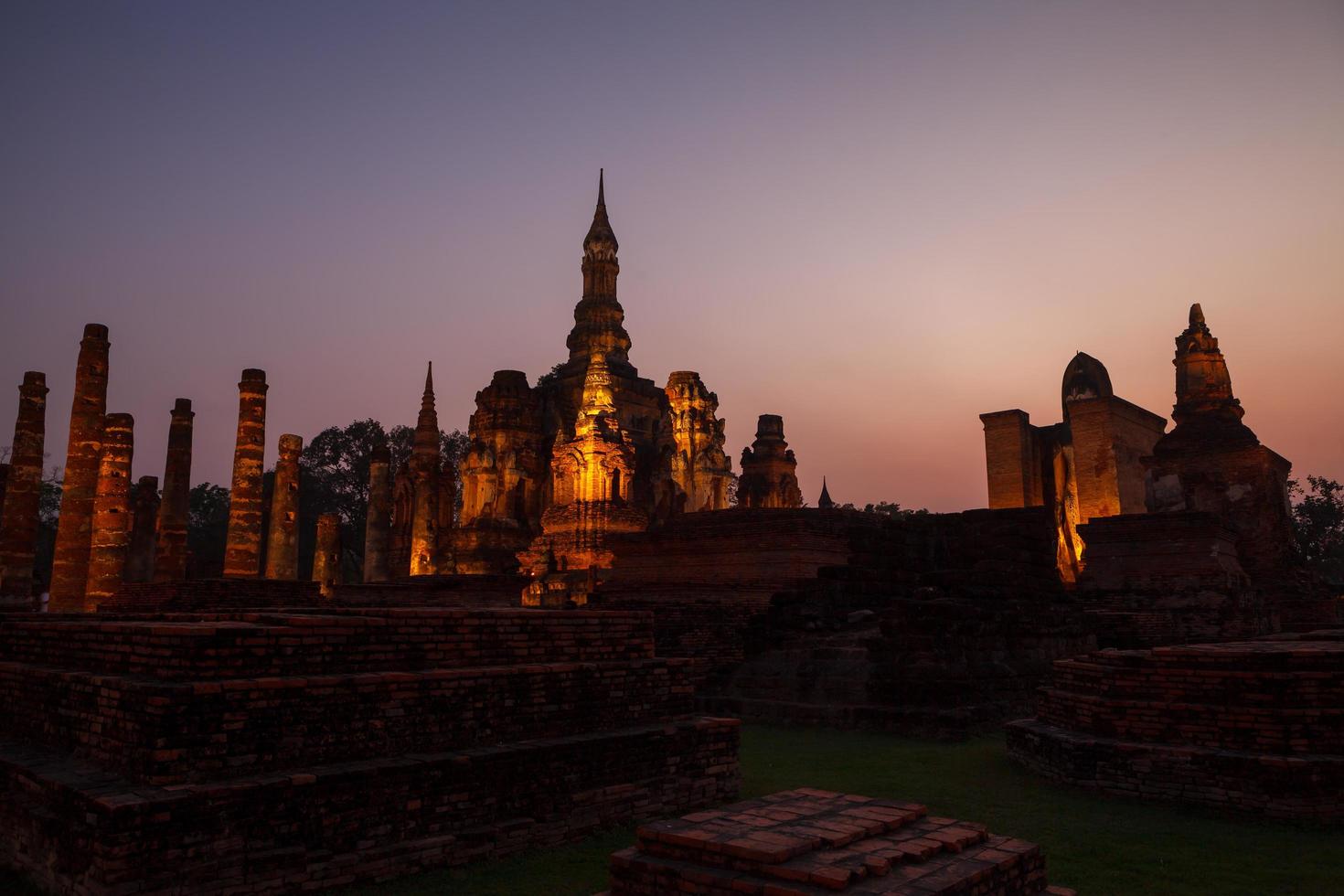 Sukhothai historical park. Buddhist temple ruins in Sukhothai historical park,Thailand photo