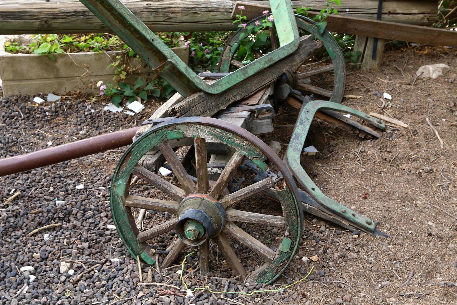 Haifa Israel October 29, 2020. Old agricultural machinery in a kibbutz in Israel. photo