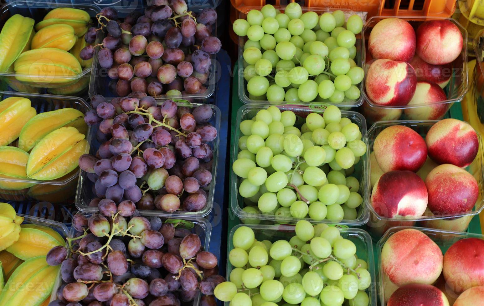 Vegetables and fruits are sold at a bazaar in Israel. photo