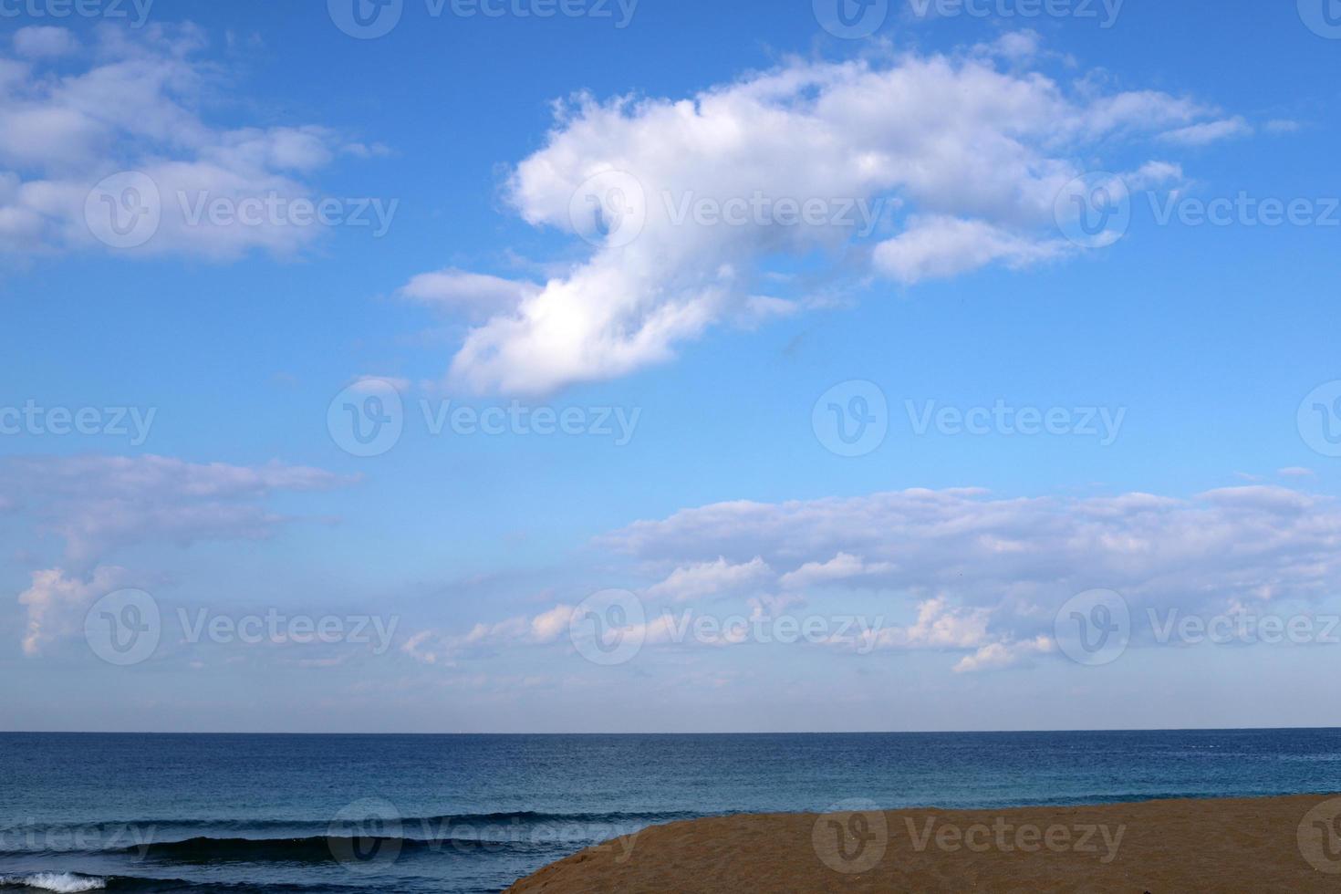 Clouds in the sky over the Mediterranean Sea. photo