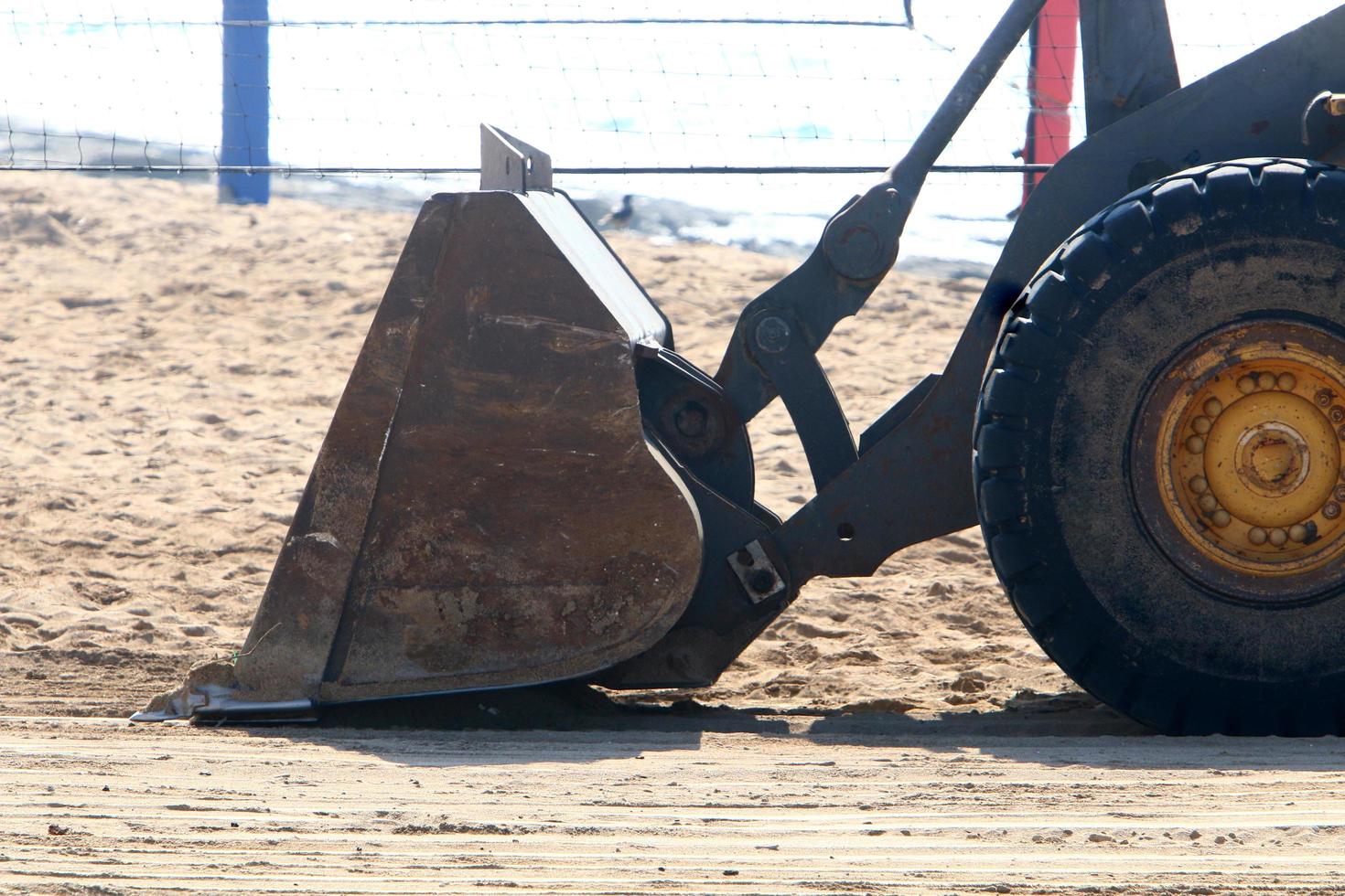 Nahariya Israel March 4, 2020. A large excavator is working at a construction site. photo