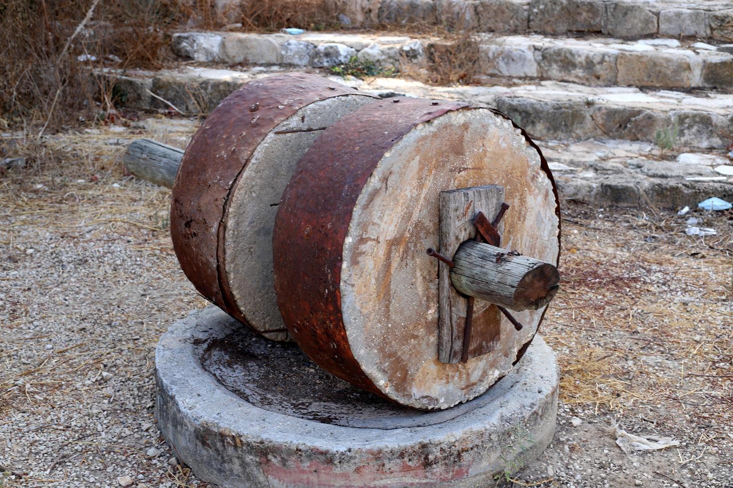 Haifa Israel October 29, 2020. Old agricultural machinery in a kibbutz in Israel. photo