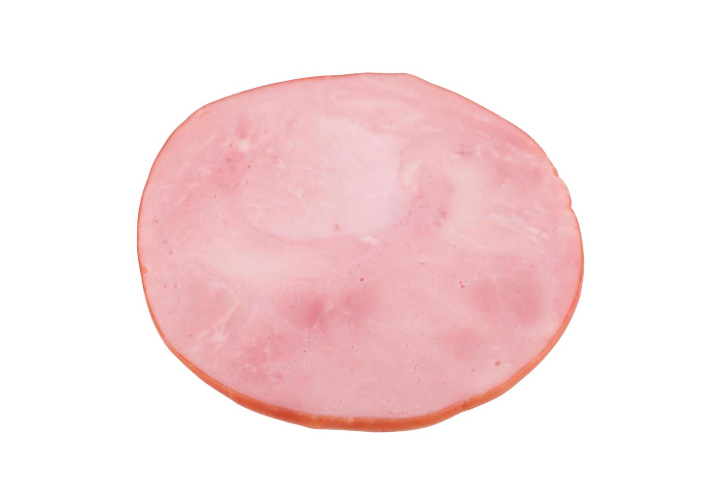 smoked ham isolated on white background photo