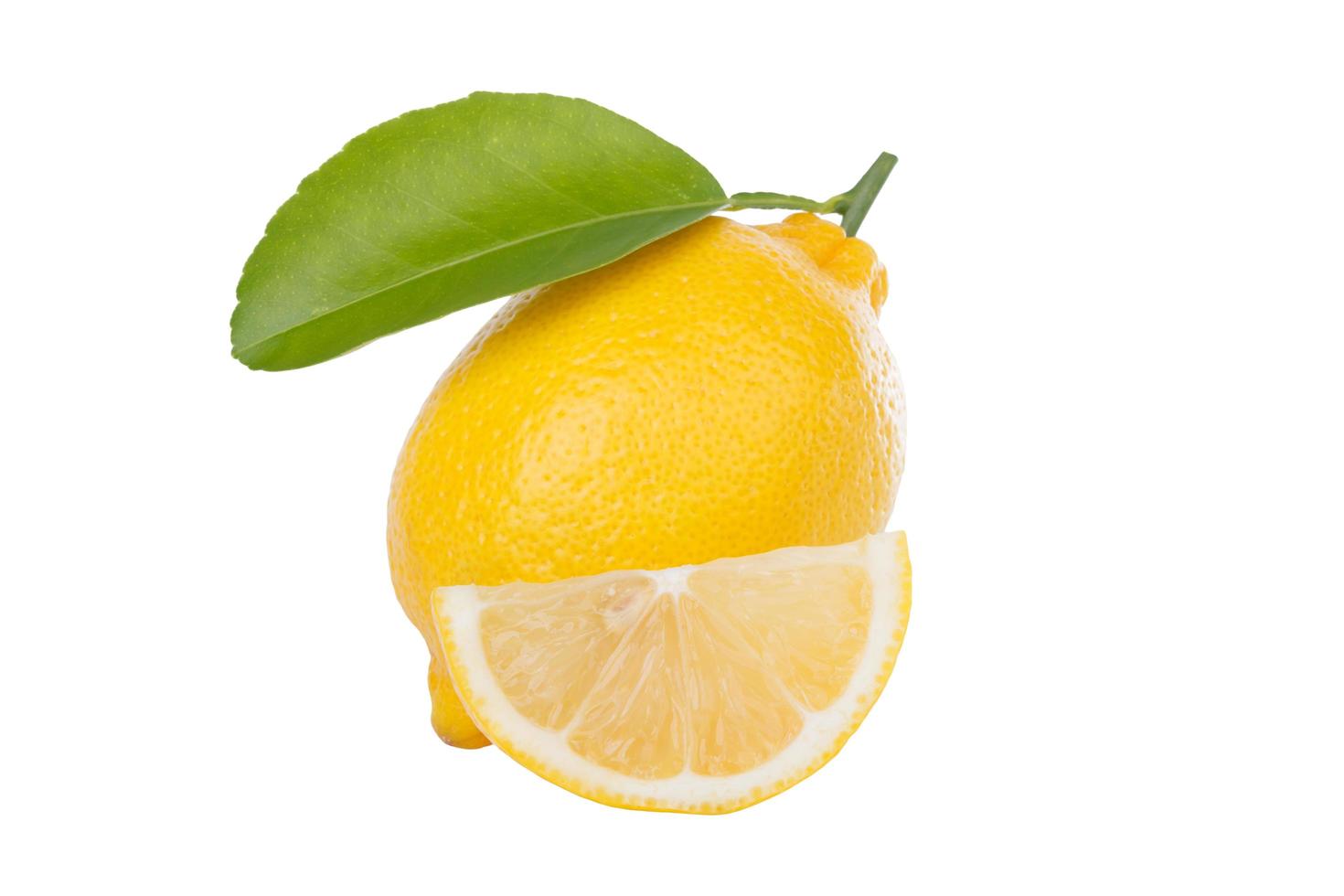 Fresh lemon isolated on white background photo