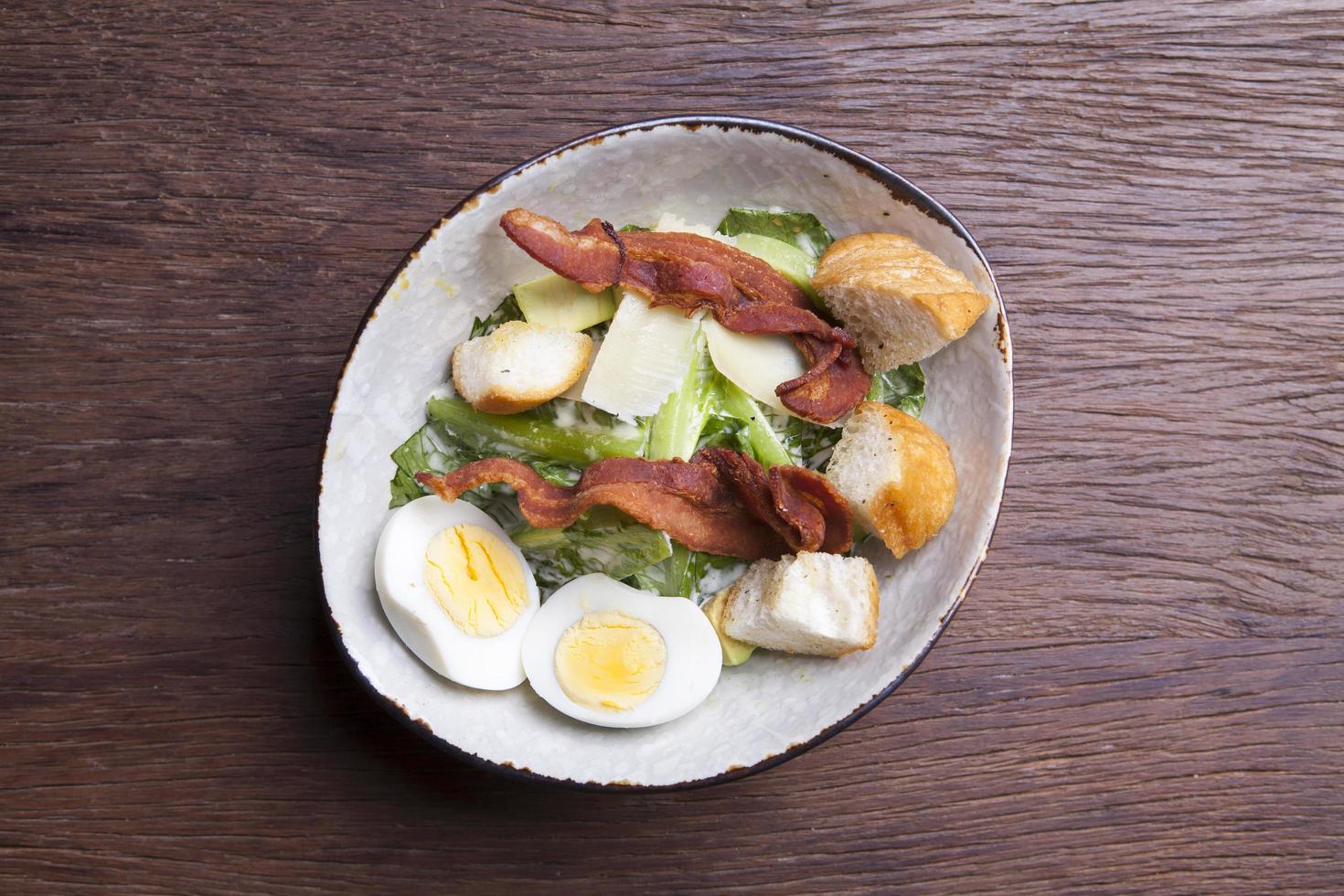 salad with bacon cheese egg photo