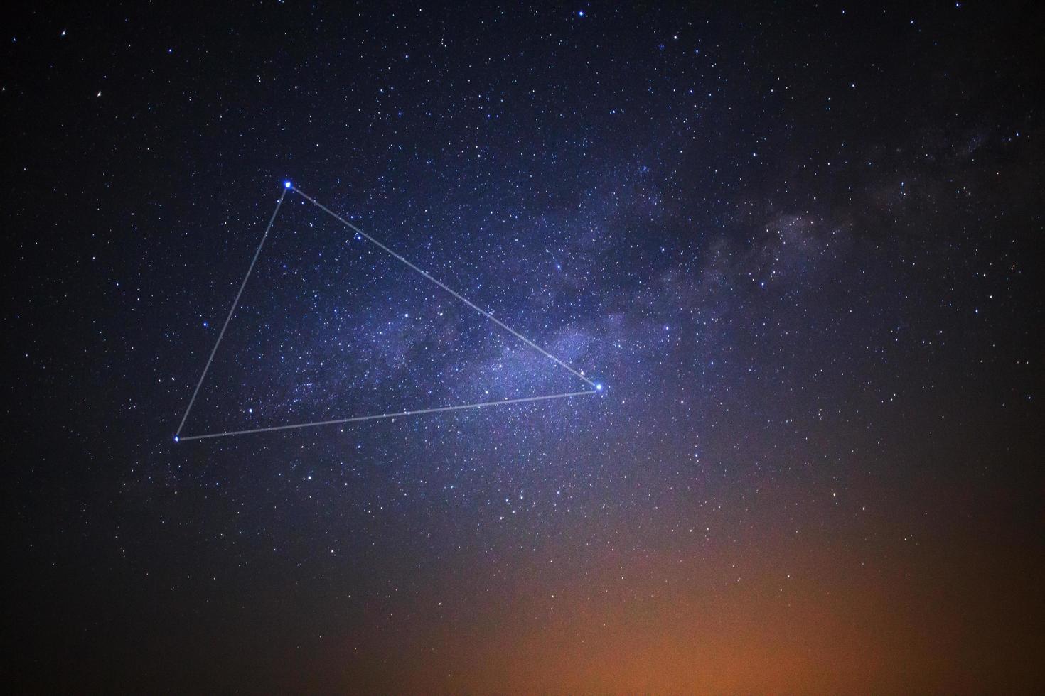 Summer triangle and milky way photo