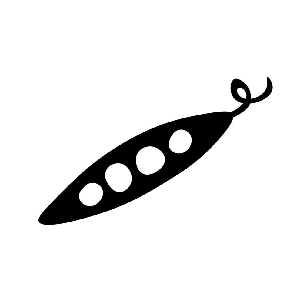 Pea pod silhouette vector illustration