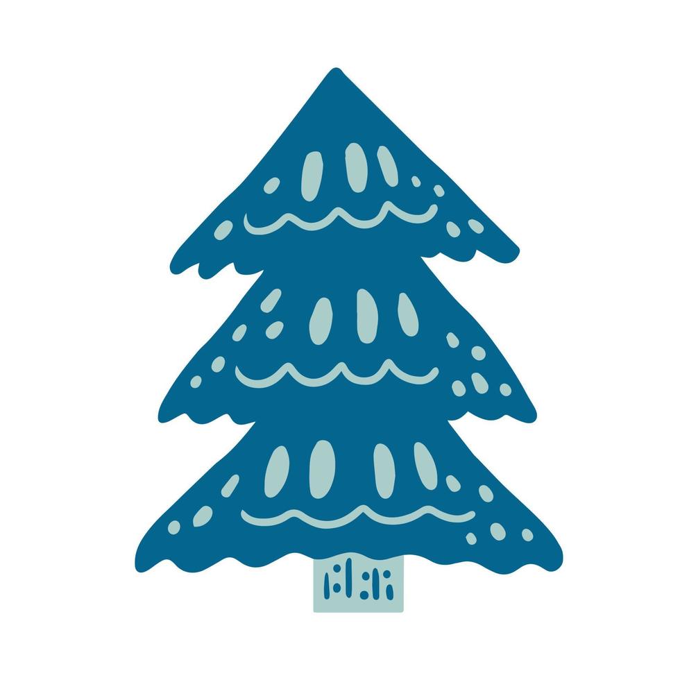 garabato, árbol de navidad, estilo escandinavo vector