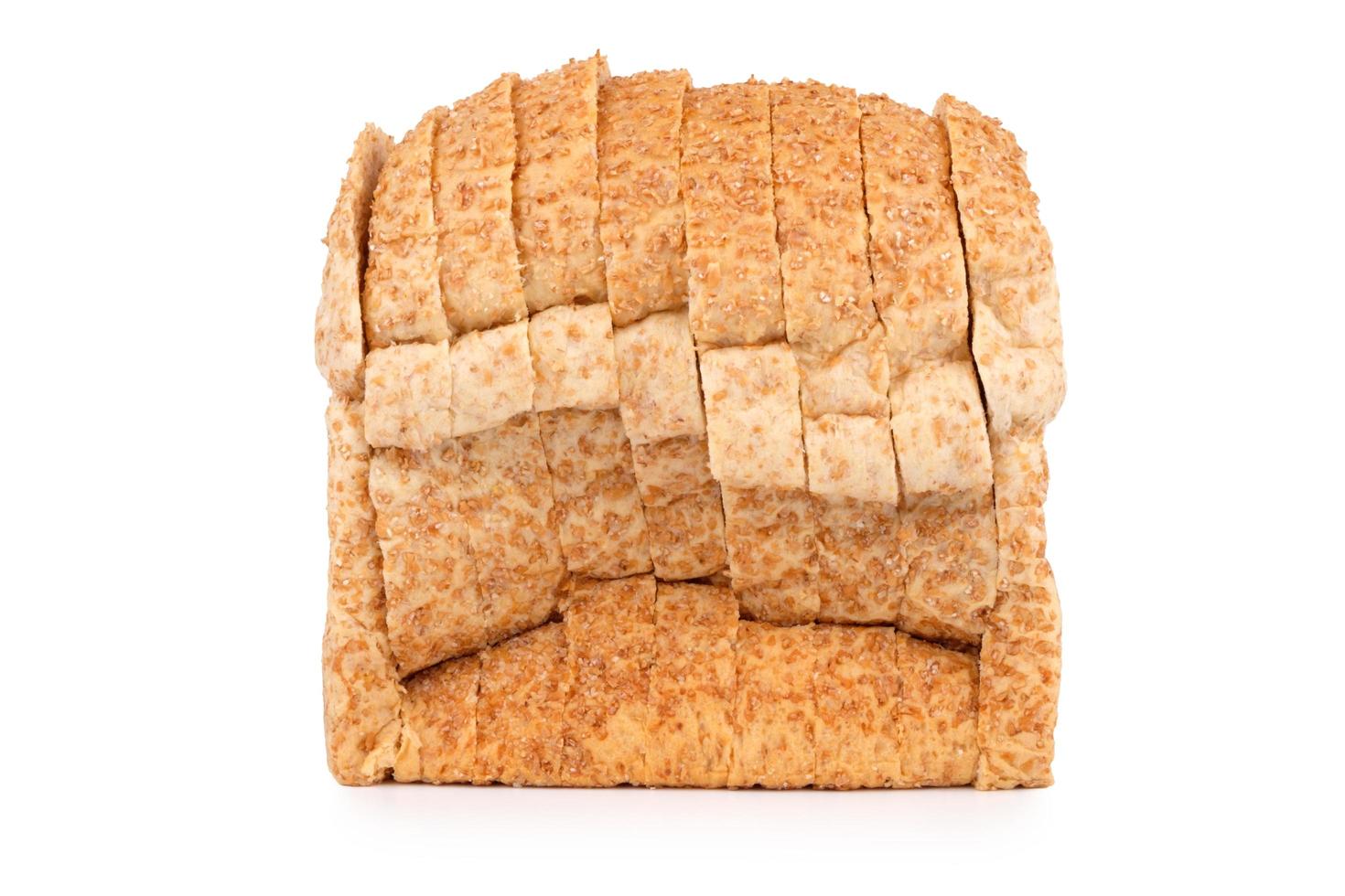 whole grain bread on white background photo