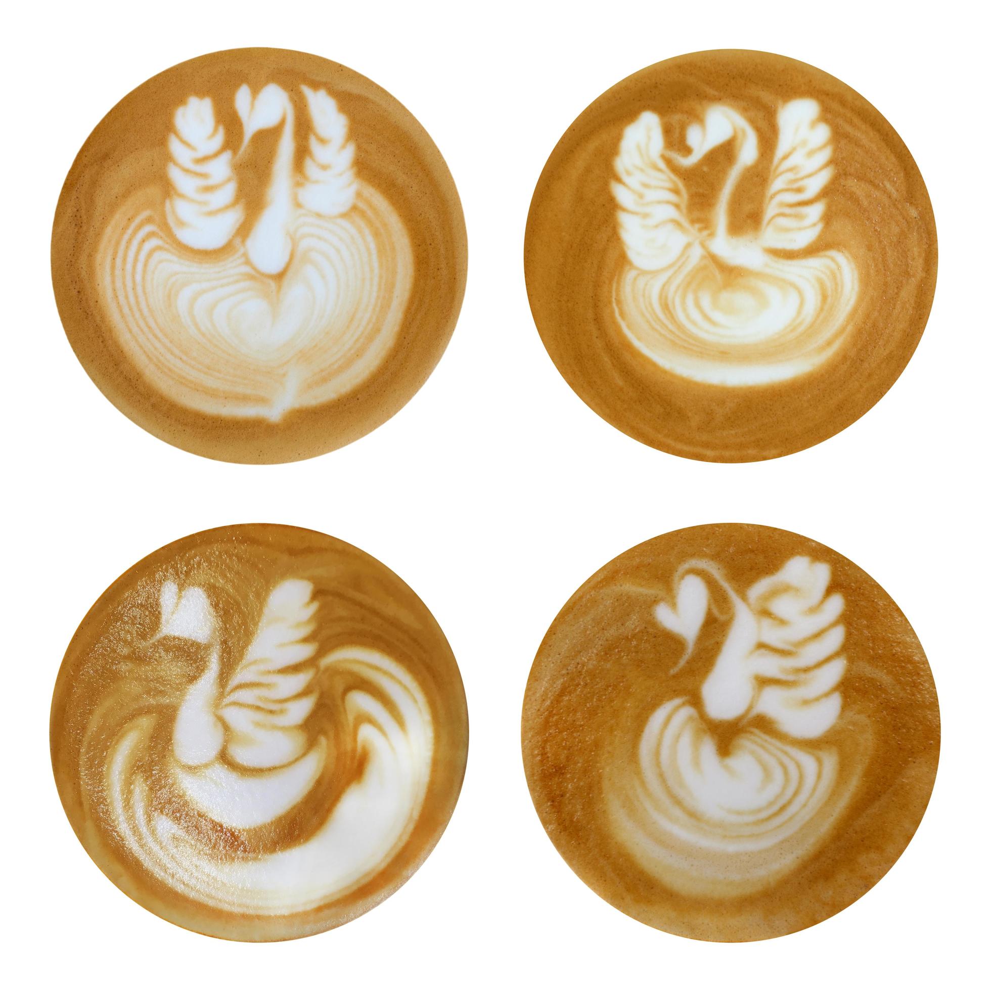 latte art swan shapes on white background 11042083 Stock Photo at Vecteezy