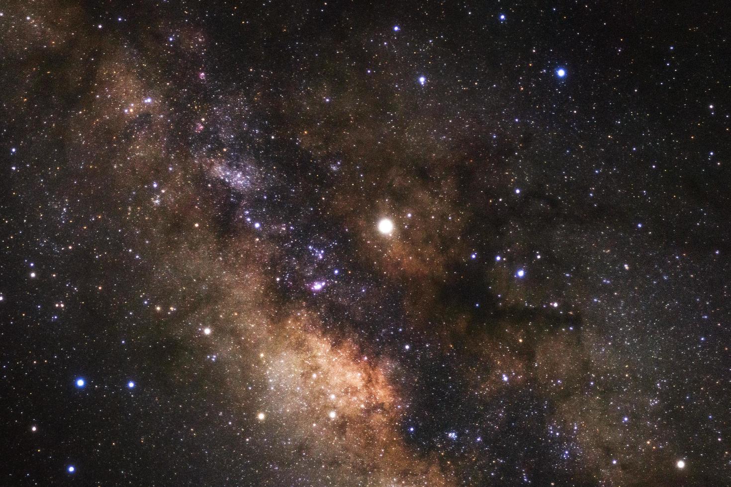 Close up of Milky way galaxy with stars and space dust in the universe photo