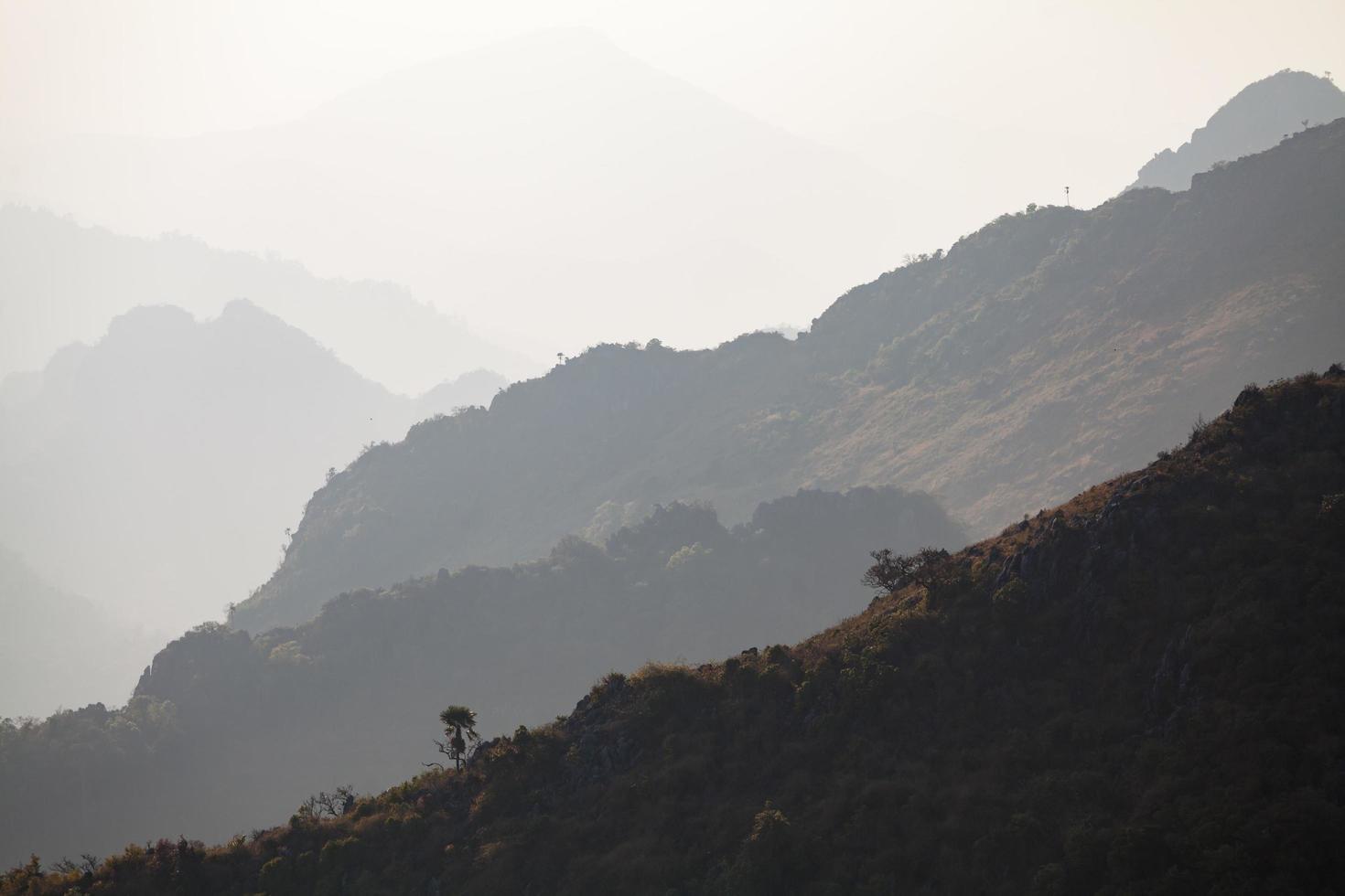 Landscape high mountain sunset at Doi Luang Chiang Dao, in Chiang Mai Province, Thailand photo