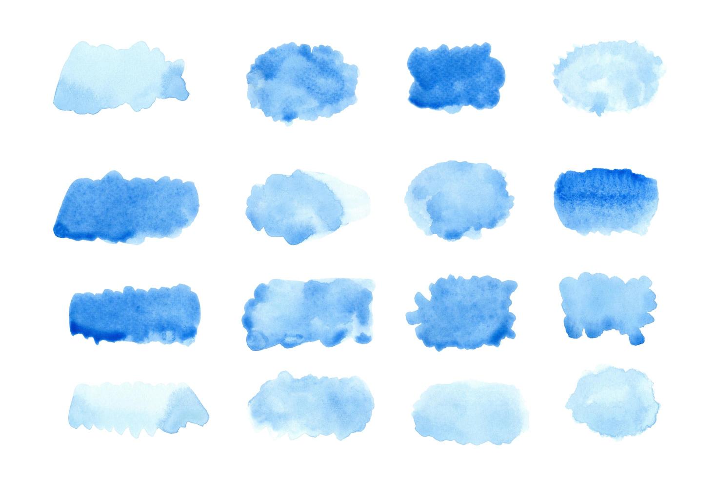 Abstract blue watercolor on white background.The color splashing on the paper.It is a hand drawn. photo