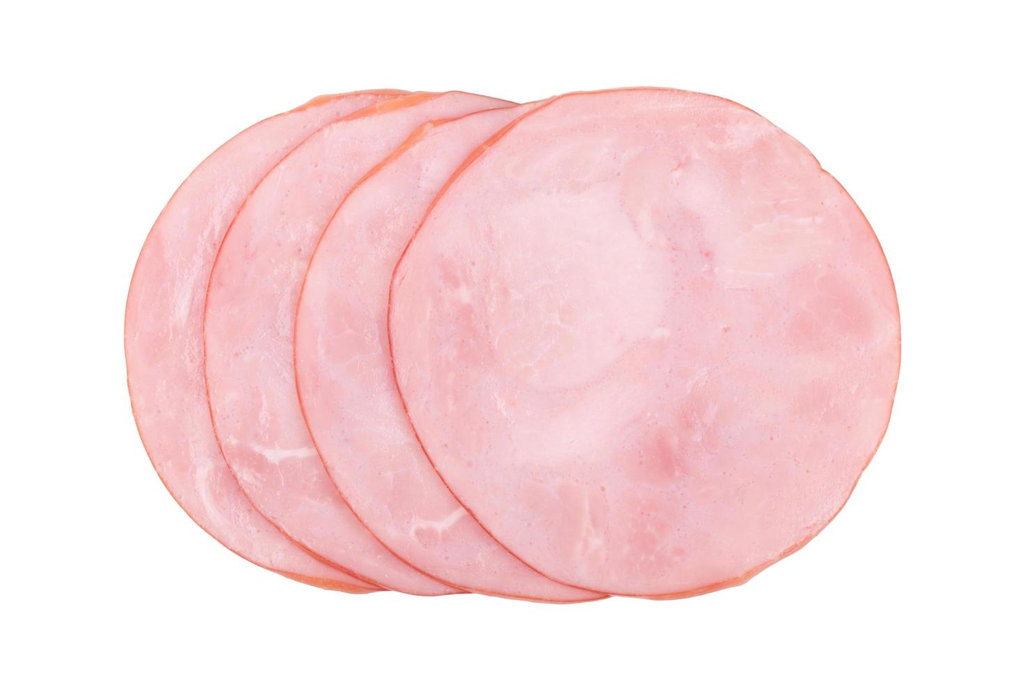 smoked ham isolated on white background photo