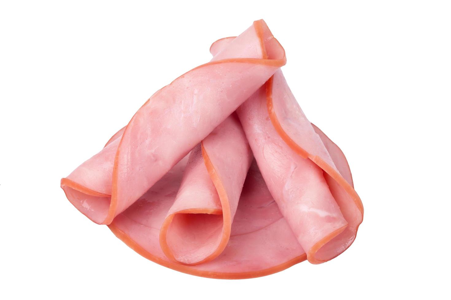 smoked ham isolated on white background photo
