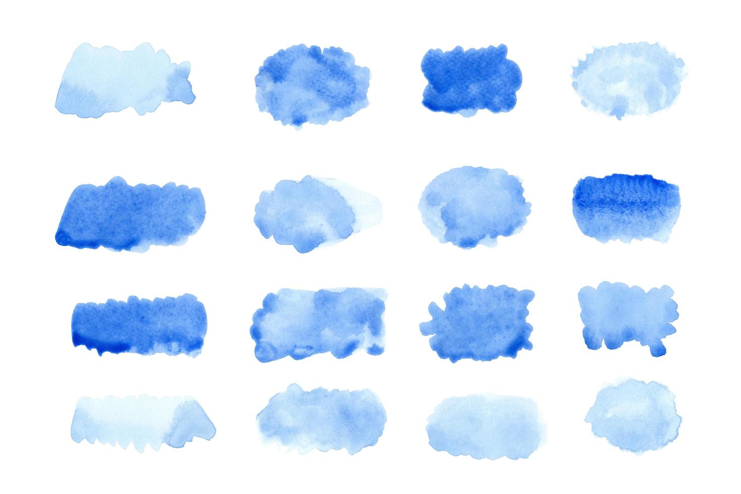 Abstract blue watercolor on white background.The color splashing on the paper.It is a hand drawn. photo