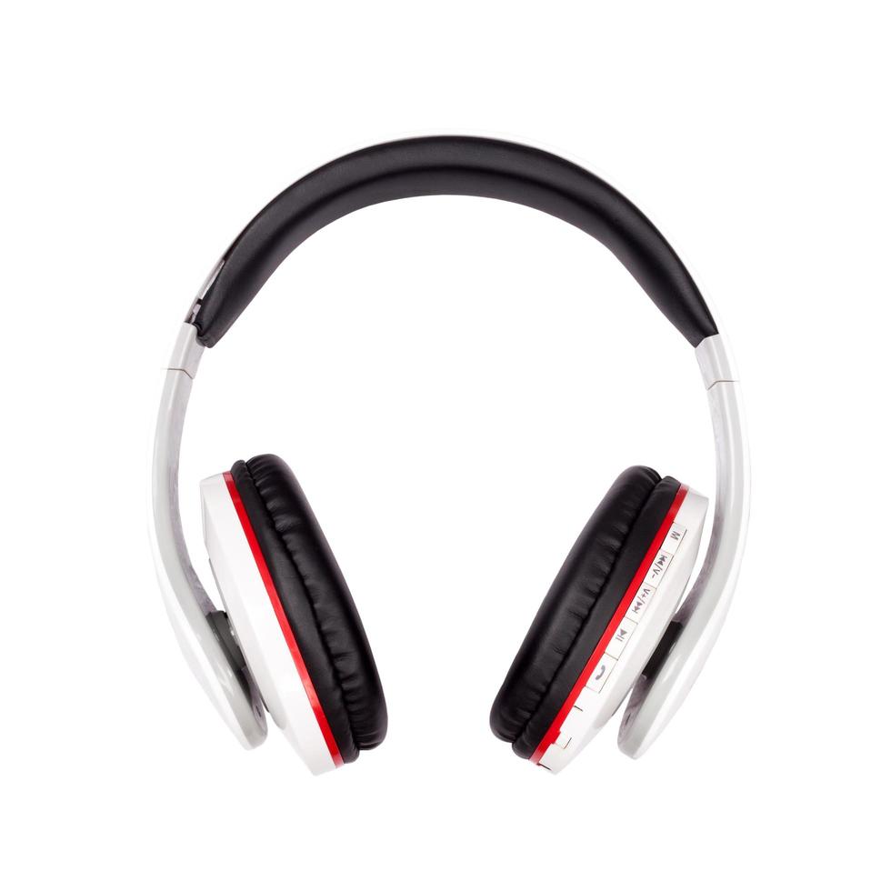 Bluetooth headphones on white photo