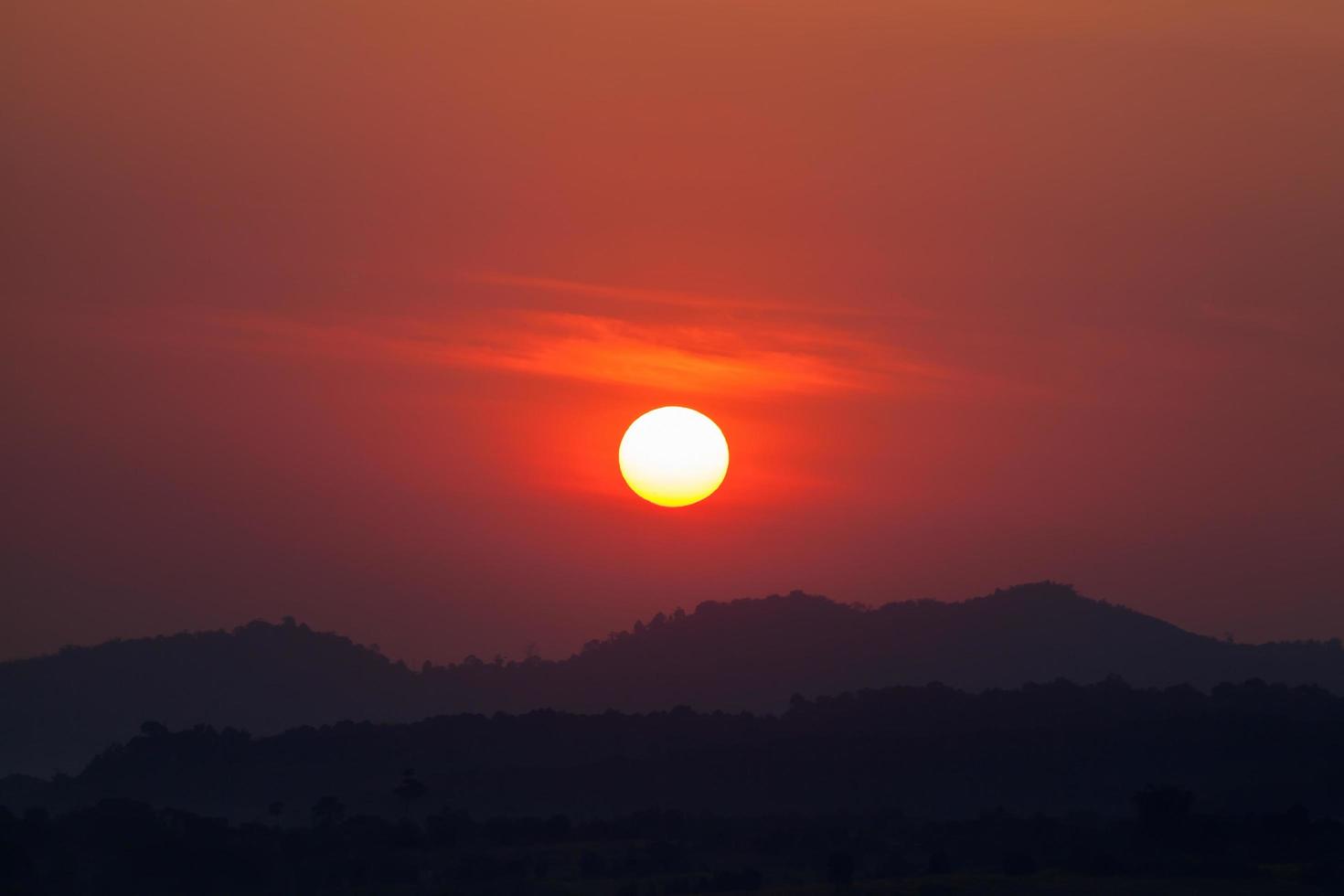 Beautiful mountain and sunrise photo