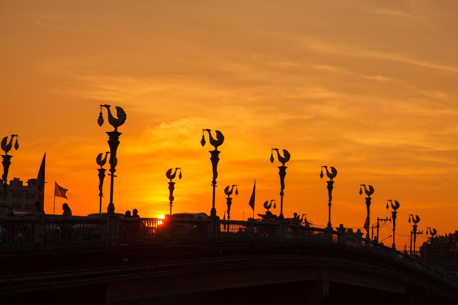 Landscape sunset, Ekathosarot bridge phitsanulok in thailand photo