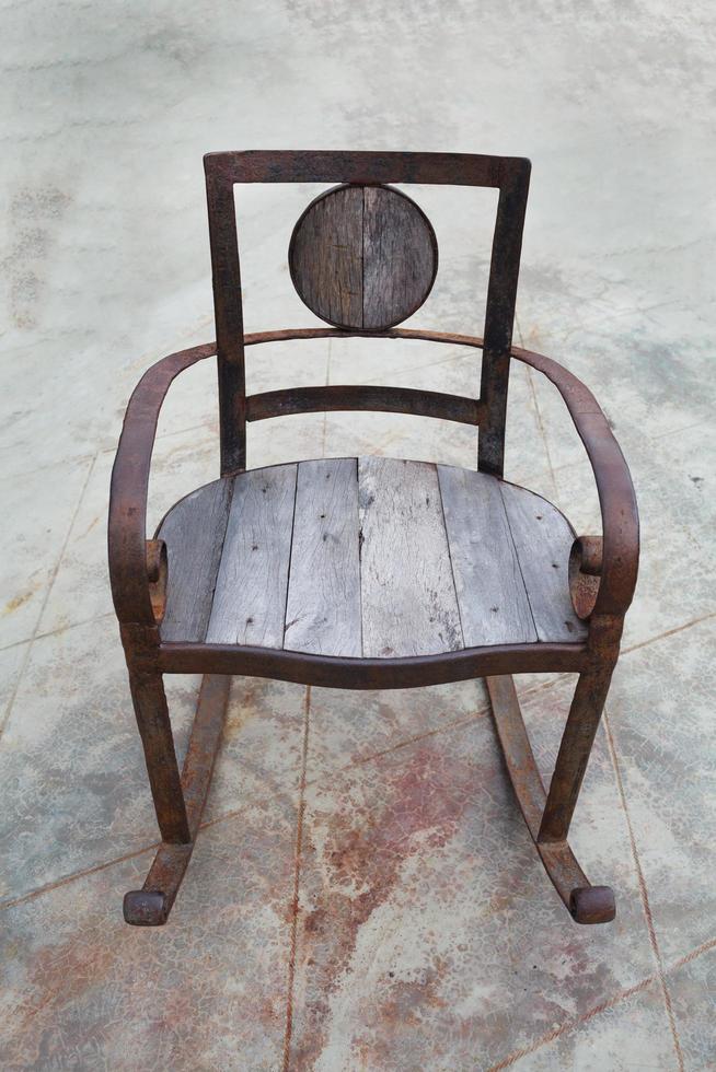 Old iron and wood chair photo