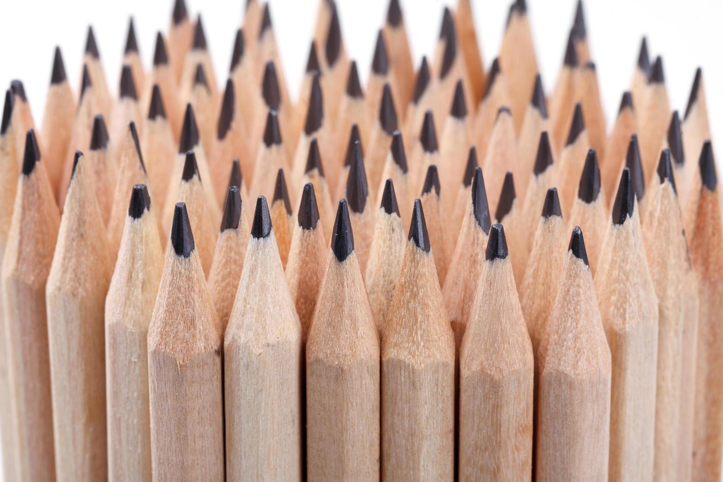 Group of sharpen and un-sharp pencils photo