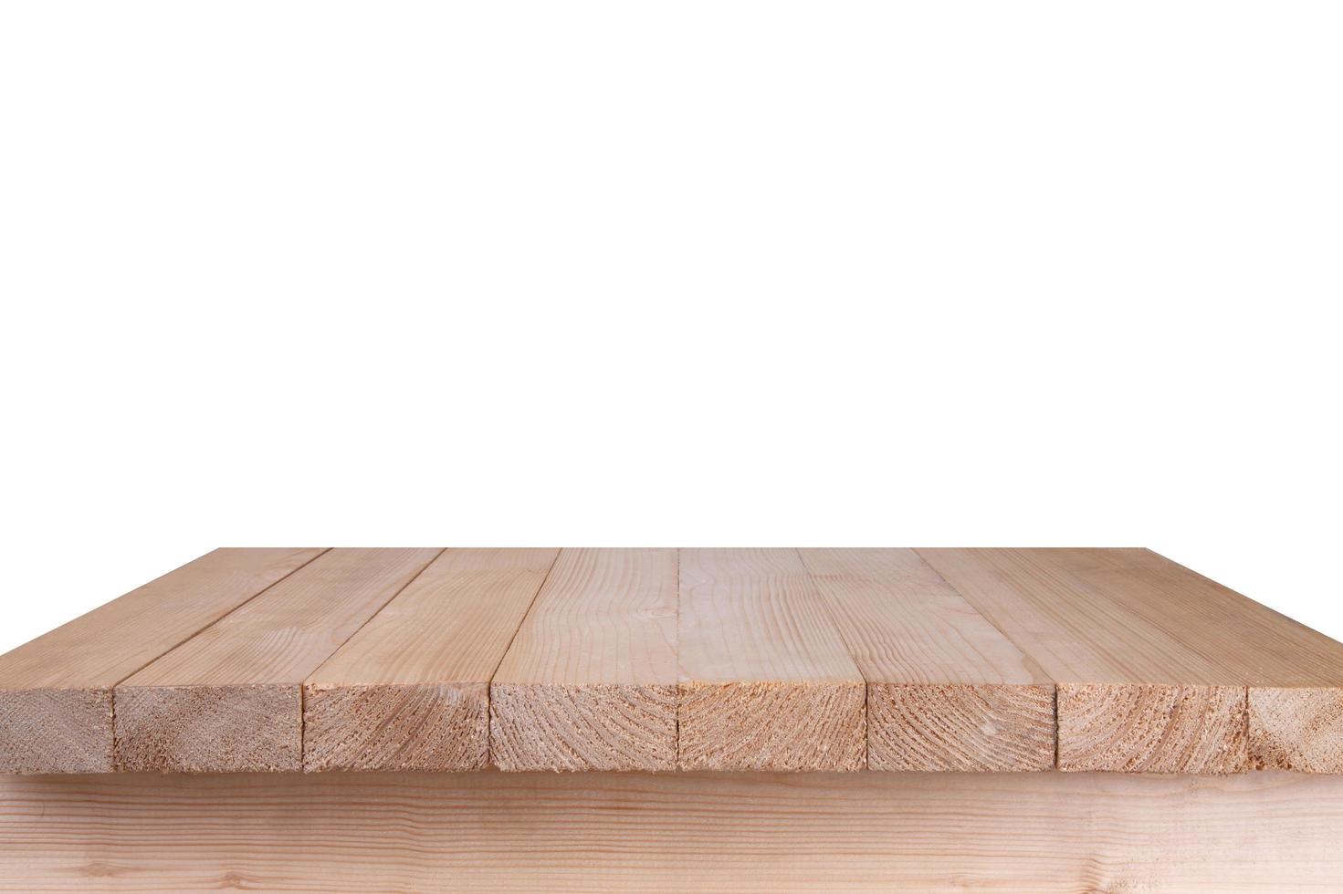 Wood table top on white background - can be used for montage or display your products photo